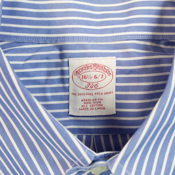 Lot of 2 Brooks Brothers Dress Shirts Sz 16.5 6/7 - Picture 2 of 8